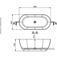 Ванна Miraggio Greenland Matt 169x80.5