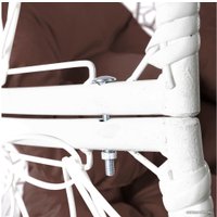 Кресло M-Group Апельсин 11520105 (белый ротанг/коричневая подушка)