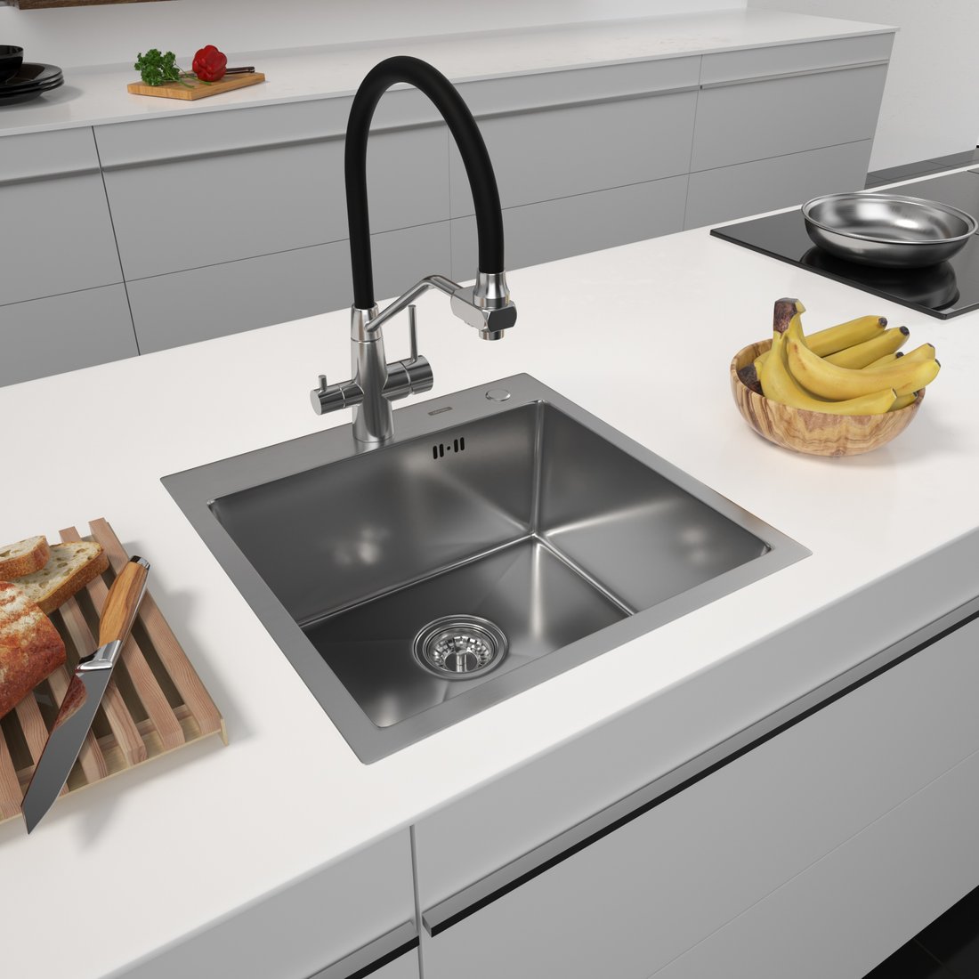 

Кухонная мойка ARFEKA Eco AR 500*500 Satin