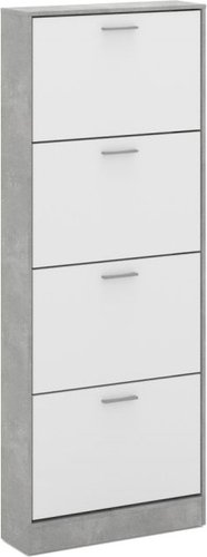 Тумба для обуви Империал 600 4-х дверная (ателье светлый/белый)