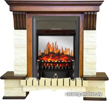 Каминокомплект Smolcom Stone Montebello STD-ASP с Fobos-S Lux BL LT (дуб антик)