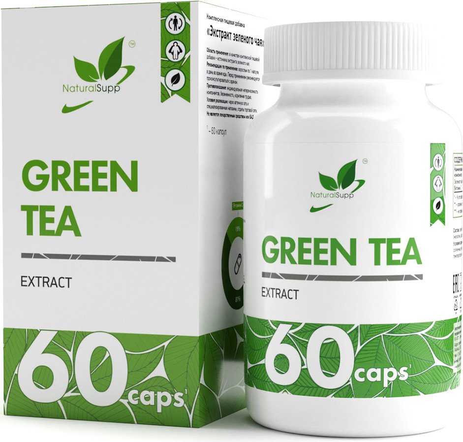 

БАД NaturalSupp Экстракт зеленого чая (Green tea extract), 60 капсул