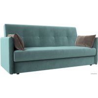 Диван Лига диванов Лига-018 117838 (велюр бирюзовый/подушки коричневый)