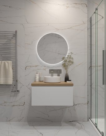 ЗОВ Тумба с умывальником Кито K80LW0MWMC-HPL38T9514A (туя)