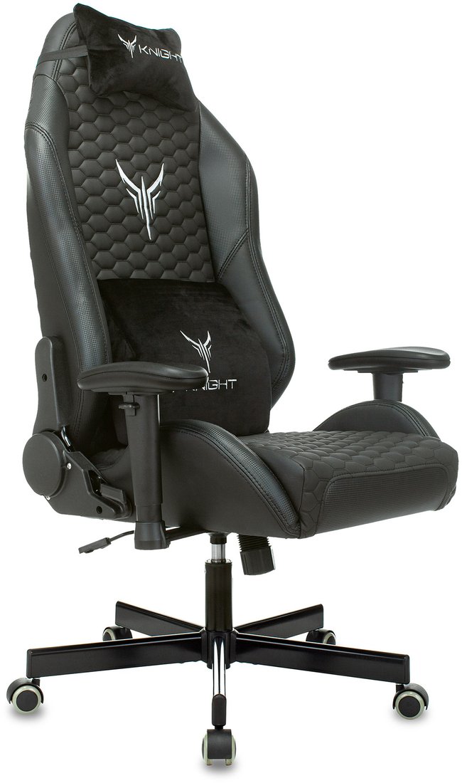 

Игровое (геймерское) кресло Бюрократ Knight Neon (черный экокожа)