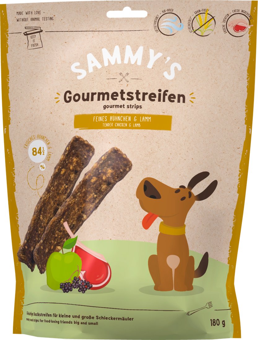 

Лакомство для собак Bosch Sammy's Gelenkhappen Gourmet strips с курицей и ягненком 180 г