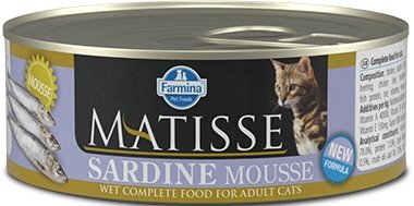 

Консервированный корм для кошек Farmina Matisse Sardine Mousse (мусс из сардин) 0.085 кг