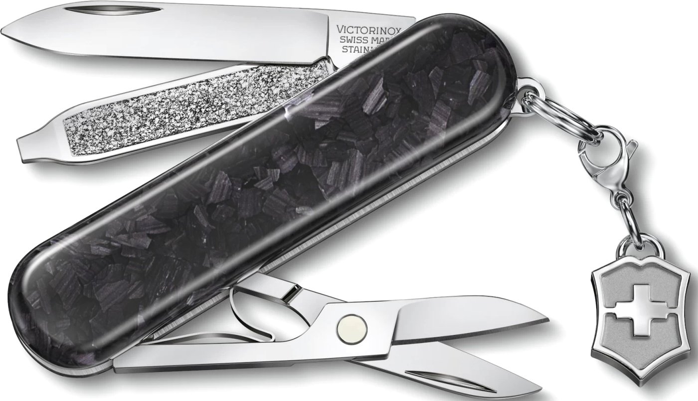 

Мультитул Victorinox Classic Brilliant Carbon 0.6221.90 (черный/серебристый)
