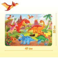 Развивающая игра Puzzle Time Мега-пазл Мир динозавров 9319942 (24эл)