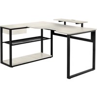 Офисный стол Millwood Каир Угловой 160x120х93.05 (дуб белый Craft/металл черный)