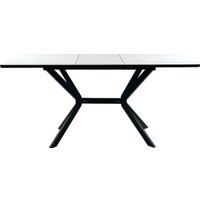 Кухонный стол ВВР Миллер (Мрамор марквина белый/черный №7, пластик бабочка 120-160/80)