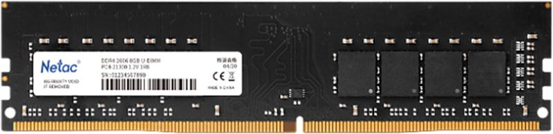 

Оперативная память Netac Basic 8GB DDR4 PC4-21300 NTBSD4P26SP-08