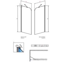 Стеклянная шторка для ванны Radaway Torrenta PNJ 80 (хром/прозрачное)