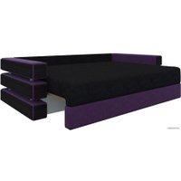 Диван Лига диванов Венеция 27972 (микровельвет, черный/фиолетовый)
