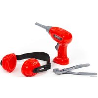 Набор инструментов игрушечных Полесье №21 91093 (шуруповерт, наушники, плоскогубцы)