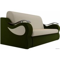 Диван Лига диванов Меркурий 100343 160 см (микровельвет, бежевый/зеленый)