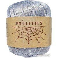 Пряжа для вязания Wool Sea Paillettes 71 50 г 275 м (серебро, 4 мотка)