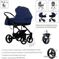 Универсальная коляска BEBETTO Magnum (3 в 1, 208, черная рама)
