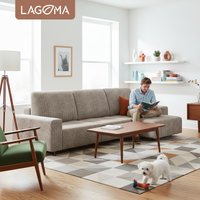 Угловой диван Lagoma Селкеа ШП 1000 + 1000 + оттоманка левый (Elle Russo/черный муар)