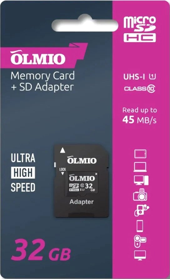 

Карта памяти Olmio microSDHC 32GB UHS-I U1