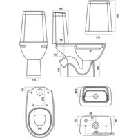 Унитаз напольный Sanita Марс WC.CC/Mars/2-DM.Rim/WHT.G/S1 (с сиденьем) в Витебске