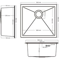 Кухонная мойка Schtoff Undermount Best Decor Silver 5545 + коландер K-1 BLACK + дозатор SD-1 SILVER