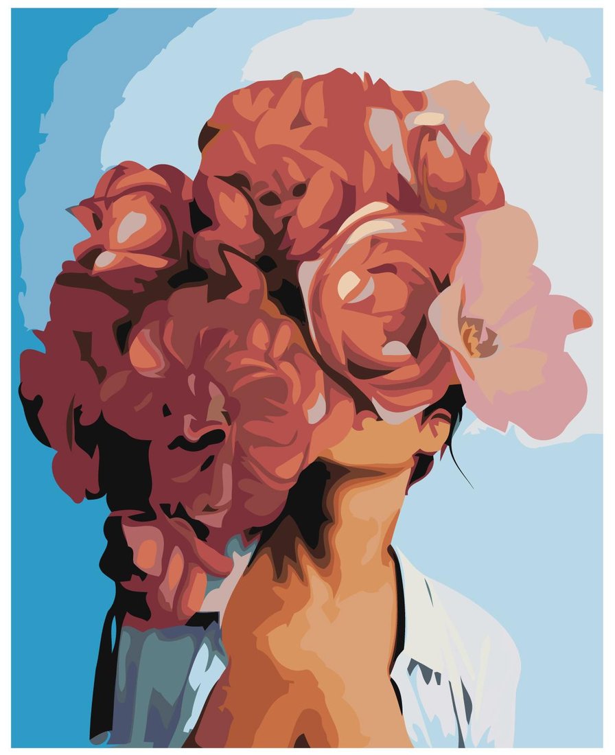 

Картина по номерам SLAVINA Девушка с красными пионами Z-AB137