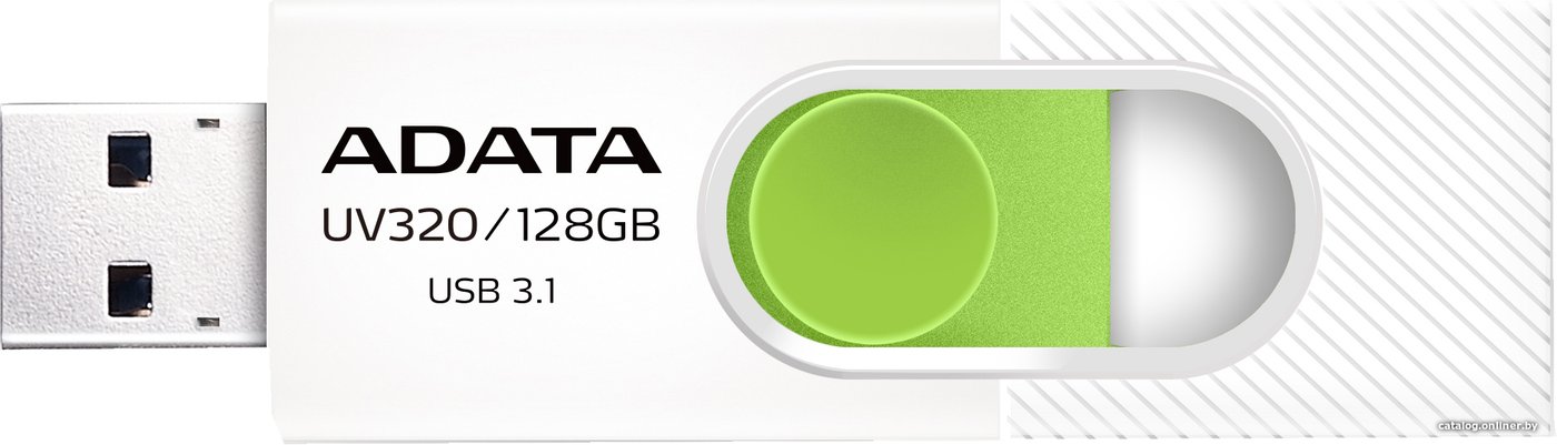 USB Flash ADATA UV320 128GB (белый/зеленый)