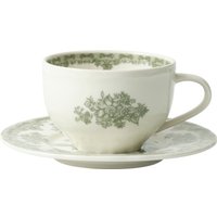Чашка с блюдцем AksHome Blossom 250мл (керамика/зеленый)