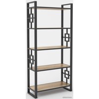 Стеллаж Hype Mebel Квадро 80x170 (черный/древесина белая)