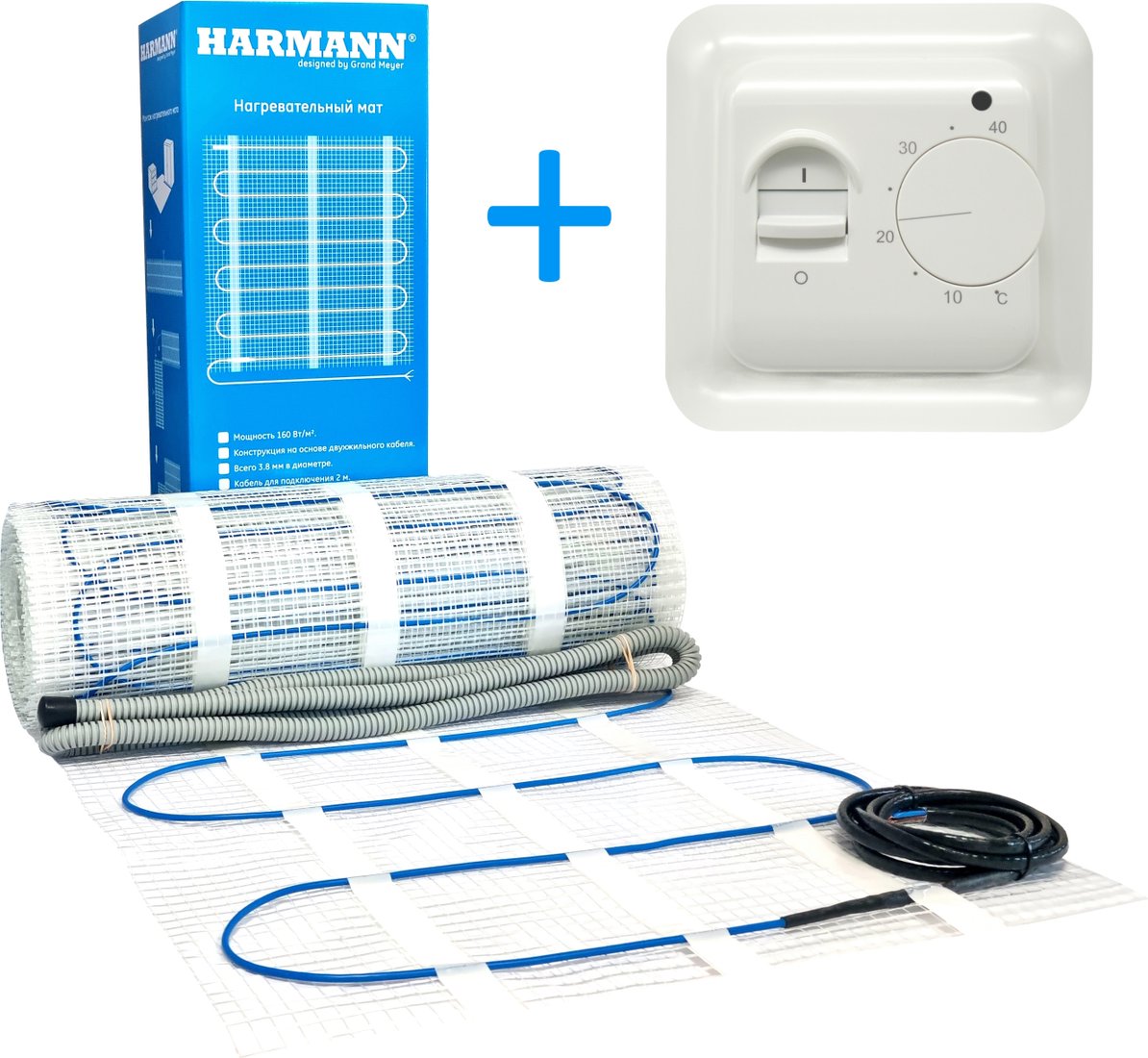 Нагревательный мат Harmann W160-020 2 кв.м. 320 Вт (с терморегулятором MST-1)