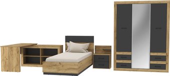 Комплект мебели для спальни Интерлиния Loft-3 Спальня-3 (дуб золотой/антрацит)