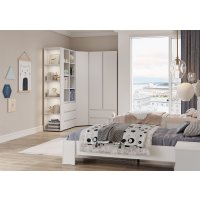 Шкаф распашной Стендмебель Хелен ШК 01 2-х створчатый (белый/белый)