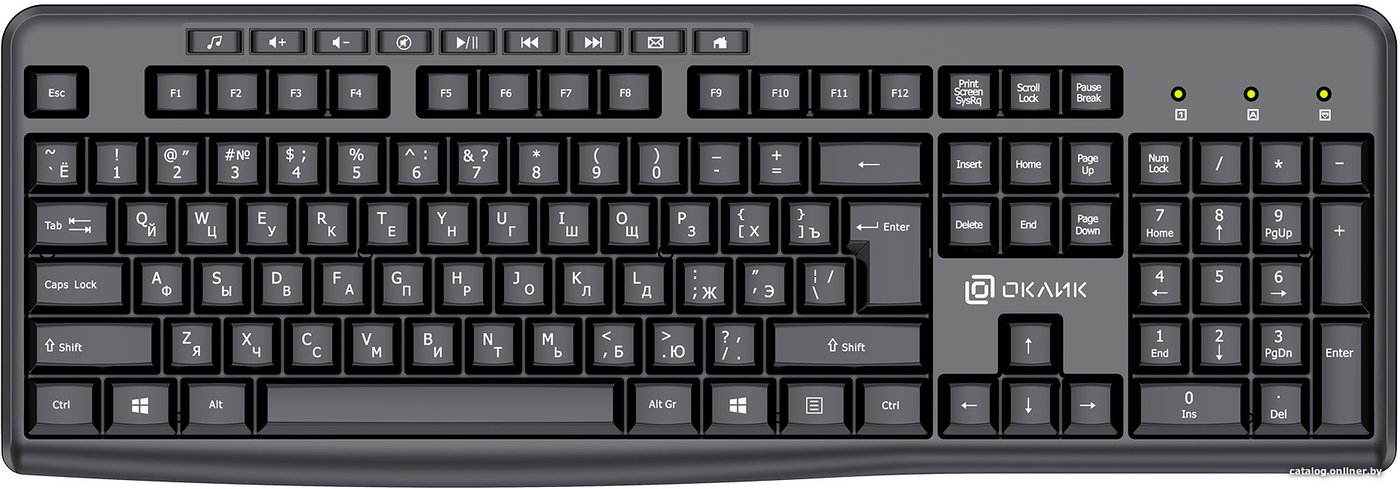Клавиатура Оклик K225W (черный)