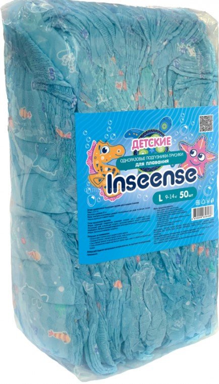 

Трусики-подгузники Inseense Для плавания L 9-14кг InsLswim (50 шт)