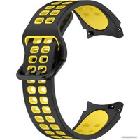 Ремешок Rumi Extreme силиконовый для Samsung Galaxy Watch4/5/6 (20 мм, черный/желтый)