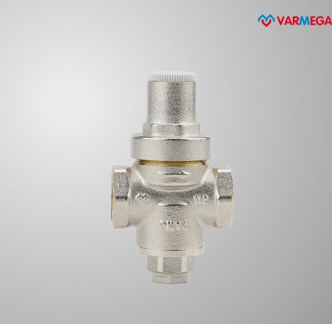 Запорная арматура Varmega Редуктор давления 1/2, PN16, поршневой, с присоединением к манометру VM12501