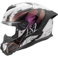 Мотошлем LS2 FF820 Rapid III Boho (XS, белый/черный/розовый)