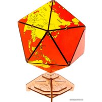 Сборная модель Eco-Wood-Art Глобус-икосаэдр (красный)