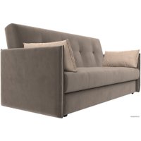 Диван Лига диванов Лига-018 117844 (велюр коричневый/подушки бежевый)