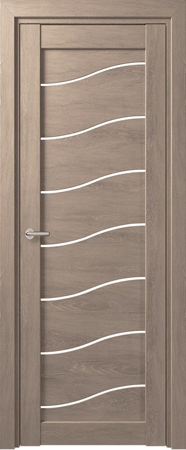 

Межкомнатная дверь Юркас Deform D2 ДО 60x200 (дуб шале седой/lacobel белый лак)