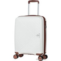 Чемодан-спиннер L'Case Lyon 55 см (белоснежный/кофе)