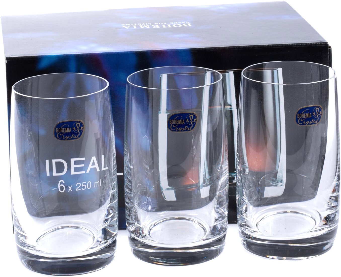 

Набор стаканов для воды и напитков Bohemia Crystal Ideal 25015/250