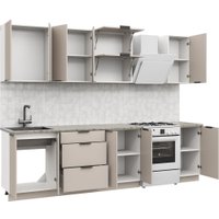 Готовая кухня Mio Tesoro Софти-220 без столешницы (белый/кашемир)