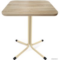 Кухонный стол Sheffilton SHT-TU7-1/60/60 ЛДСП (ваниль(цинк)/черный/дуб сонома)