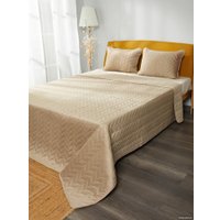 Набор текстиля для спальни Vip Camilla 240-260 (косичка, светло-бежевый)