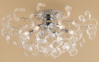 Припотолочная люстра Citilux Рандом (хром/прозрачный) [CL222160]