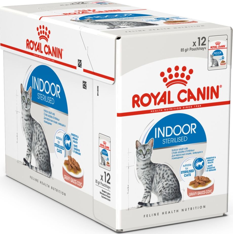 Консервированный корм для кошек Royal Canin Indoor Sterilised 7+ in Gravy кусочки в соусе 12x85 г