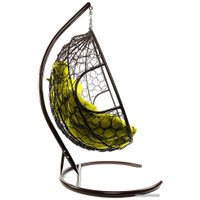 Подвесное кресло M-Group Для двоих 11450211 (коричневый ротанг/желтая подушка)