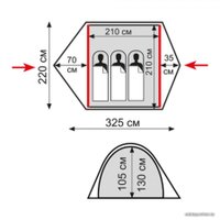 Треккинговая палатка TRAMP Quick 3 V2 (зеленый)